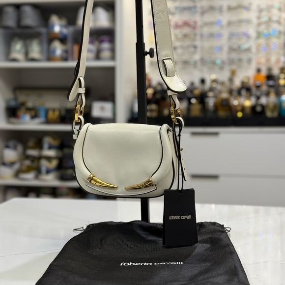 Roberto Cavalli Handbags - Roberto Cavalli Fang Bang Shoulder Bag White $1395